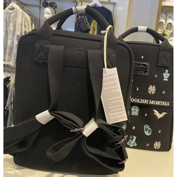 2024‎ Disney Parks Loungefly Haunted Mansion Canvas Backpack Leota Hatbox Ghost - Picture 2 of 2